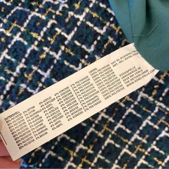 Rino & Pelle || Double Breasted Tweed Blazer Green Black Gold 40 US 8 - Picture 7 of 7